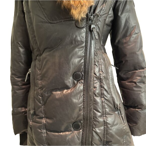 Rudsak Atelier Noir Sandra down Jacket Double Layer Zipper Real Fur Black size M - Picture 14 of 16